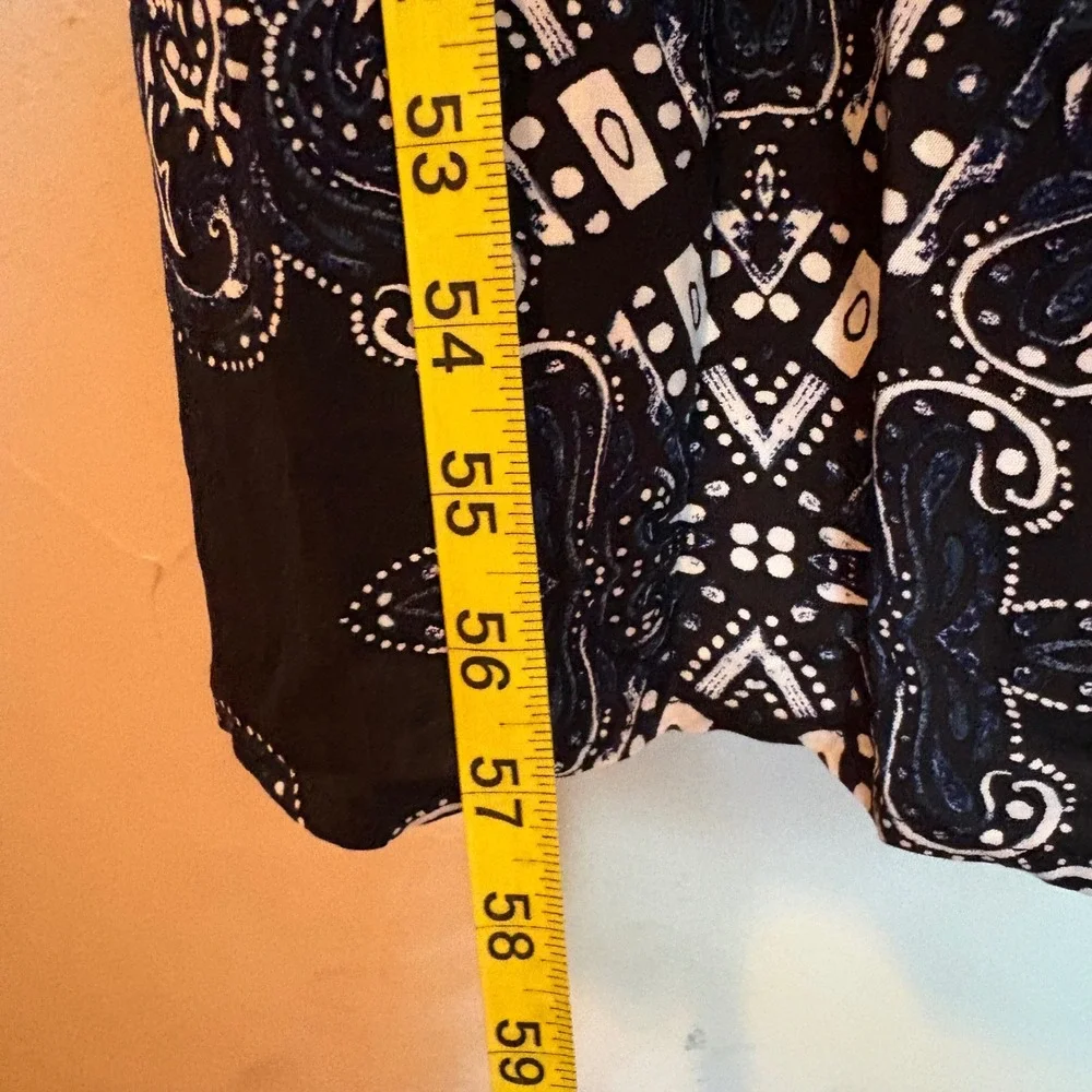 Red Carter Black Navy Paisley Tiered Halter Maxi Dress with Pockets XS - Picture 12 of 16